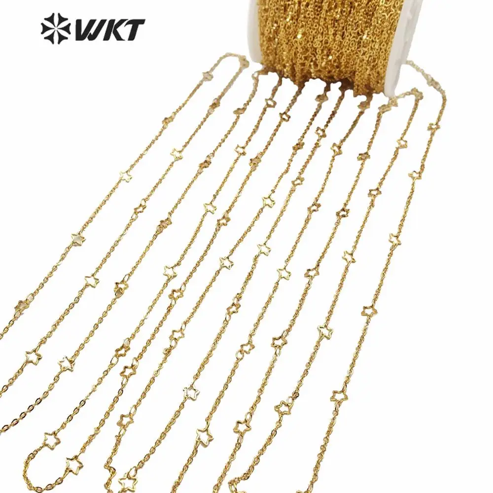 Женская позолоченная цепочка с круглой цепочкой из латуни золотым покрытием на