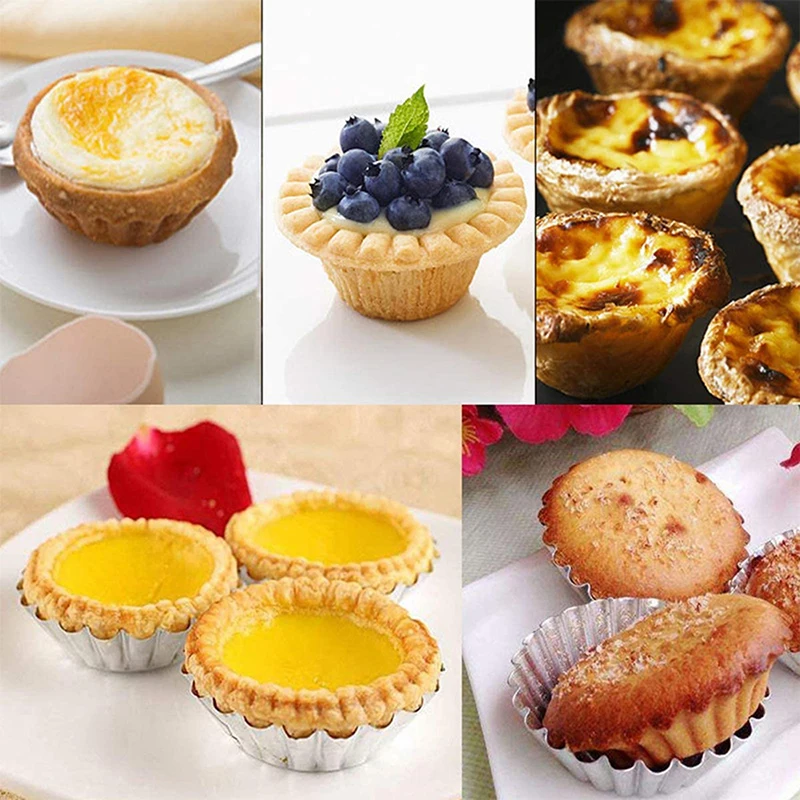 

Stainless steel egg tart hair cake mould Durable Easy to clean simple and beautiful cupc Cake base baking mold Kitchen gadgets