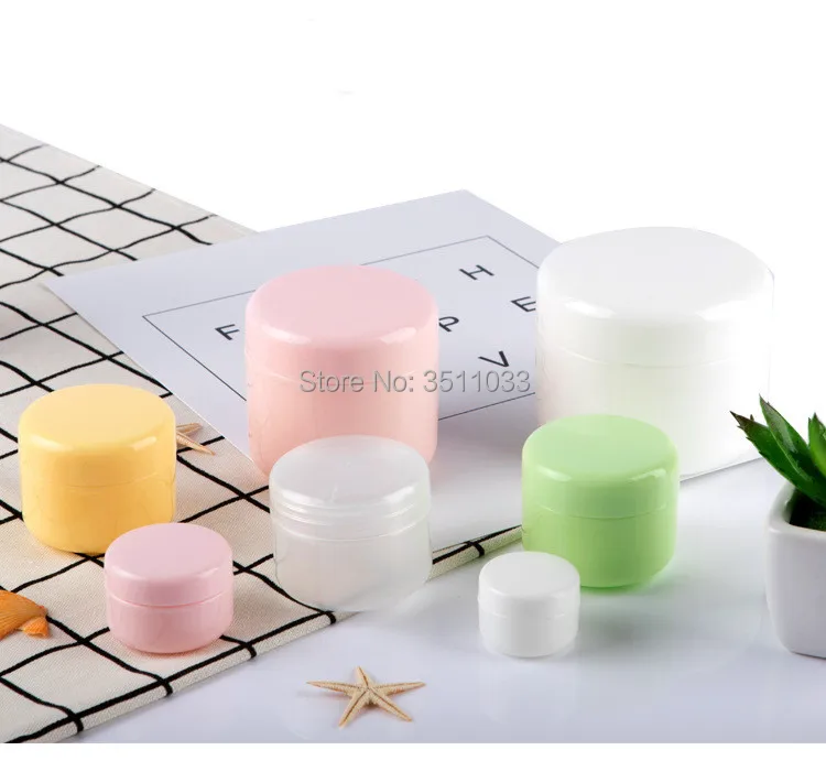 50 мл 100 пластиковая круглая пустая многоразовая Косметическая банка для крема