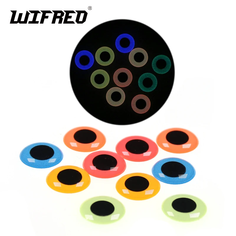 

Wifreo 50PCS 3D Luminous Fish Eyes Simulation Fly Tying Sea Fishing Jigs Night Fishing Lure Making Accessories Orange Green Pink