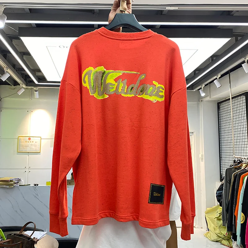 

New Arrival Long Sleeve WE11DONE T-Shirt Men Women Best Quality T Shirt Vintage Welldone Top Tee Oversized Shirts Men Clothing