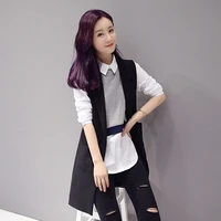 casual changkun blazer vest high quality new spring and autumn casual black ladies jacket office sleeveless suit elegant