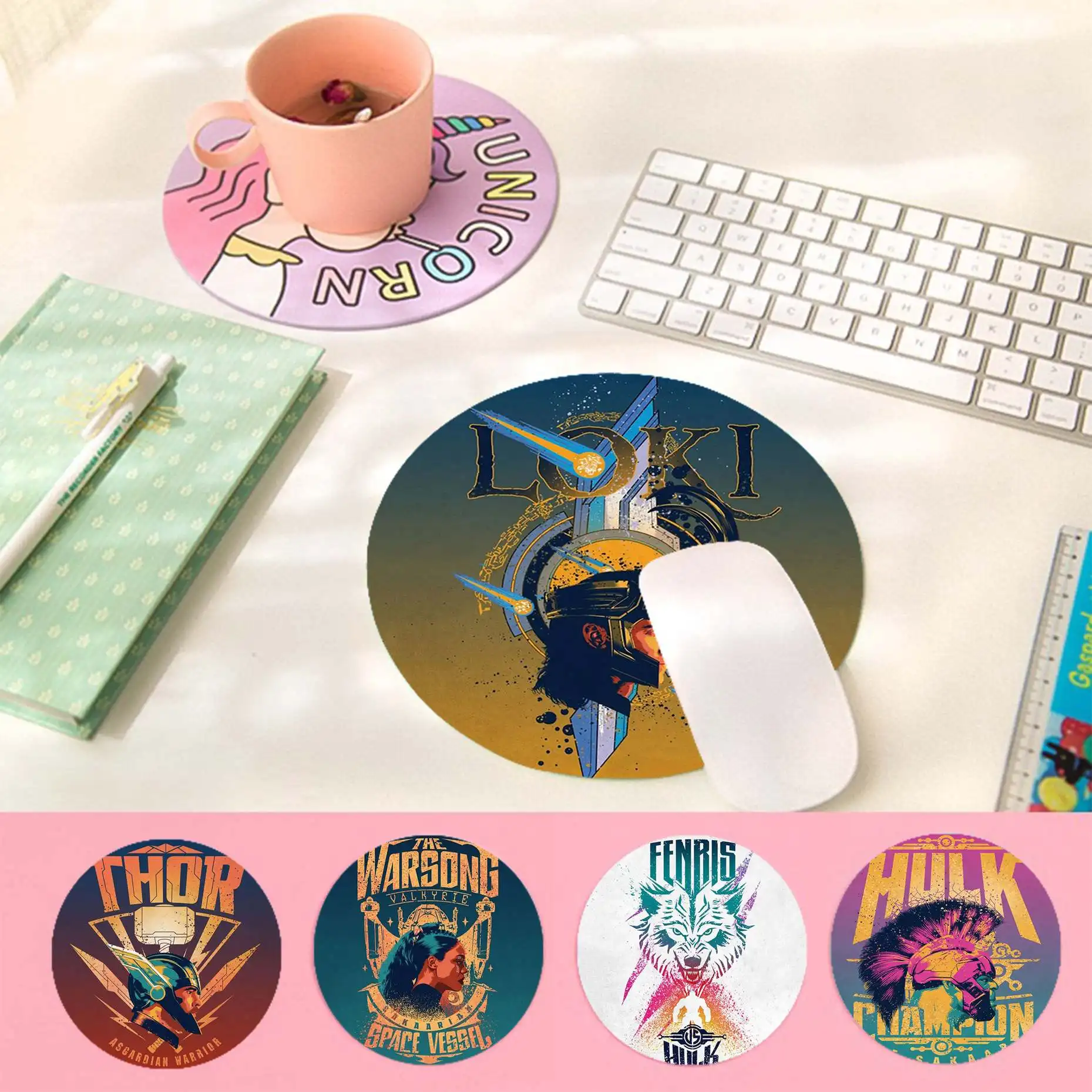 

Gift Pad Disney Thor Ragnarok Team Ragnarok Silicone round mouse Pad to Mouse Game gaming Mousepad Rug For PC Laptop Notebook