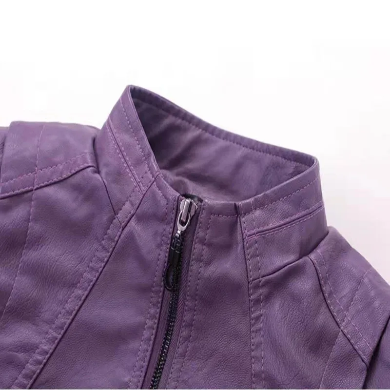 

2020 Spring And Autumn New Short Jacket Women's Korean Leather Jacket Mother's Loose Plush Warm Leather Jacket