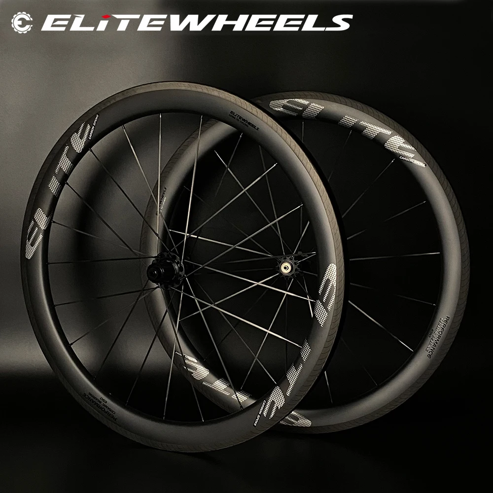 Колеса ELITEWHEELS 700c PE дорожные карбоновые спицевые колеса 40 45 50 бескамерные