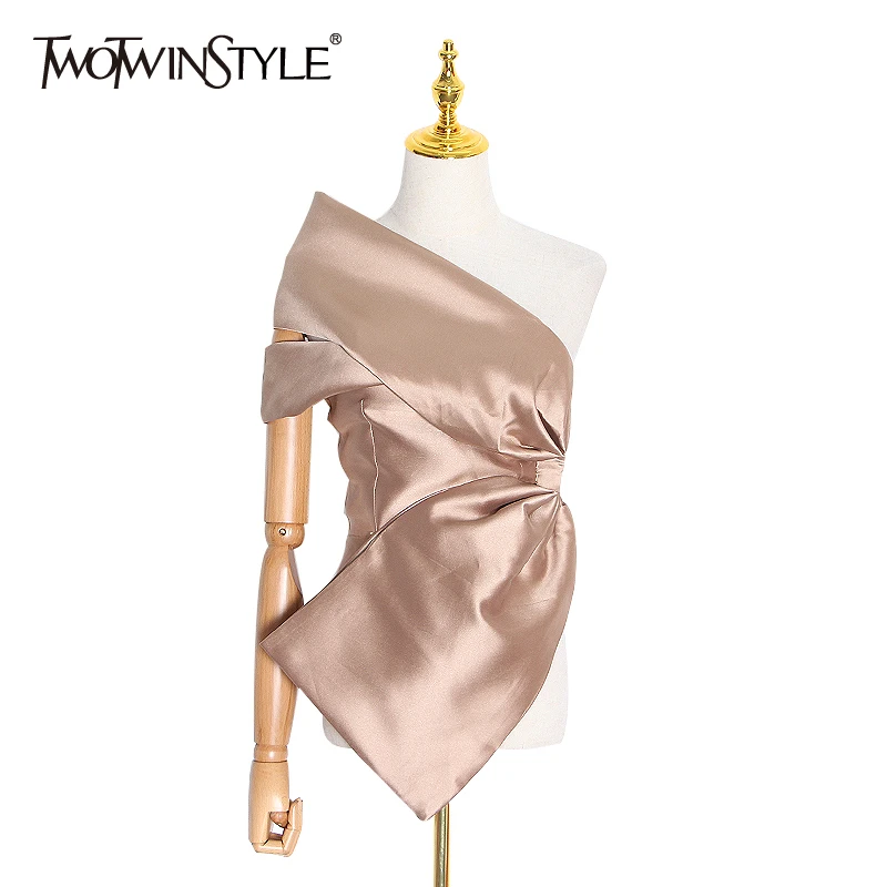 Женская Асимметричная блузка TWOTWINSTYLE весенняя 2020|Блузки| |