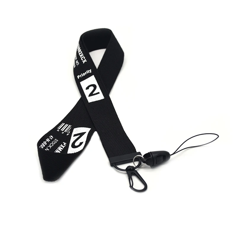 Ремешок из хлопчатобумажной ленты черный оранжевый ремешок для телефона ключей