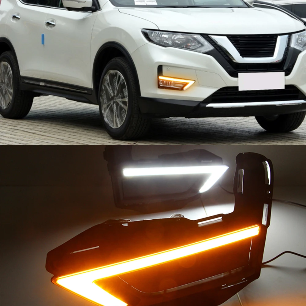 Дневные ходовые огни DRL для Nissan X-Trail X trail Rogue 2017 2018 2019 2020 крышка противотуманной