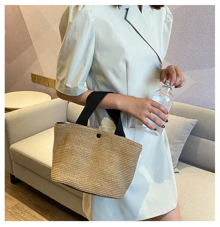 Летние богемные плетеные сумки ручной работы Женская пляжная соломенная сумка