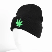 weed leaf hat hip hop punk knitting beanies mens winter hats warm turban hat cap women skullcaps beanie adult accessories