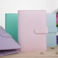 minkys macaroon color a6a5 pu leather diy binder photocards collect book diary agenda planner bullet cover album stationery