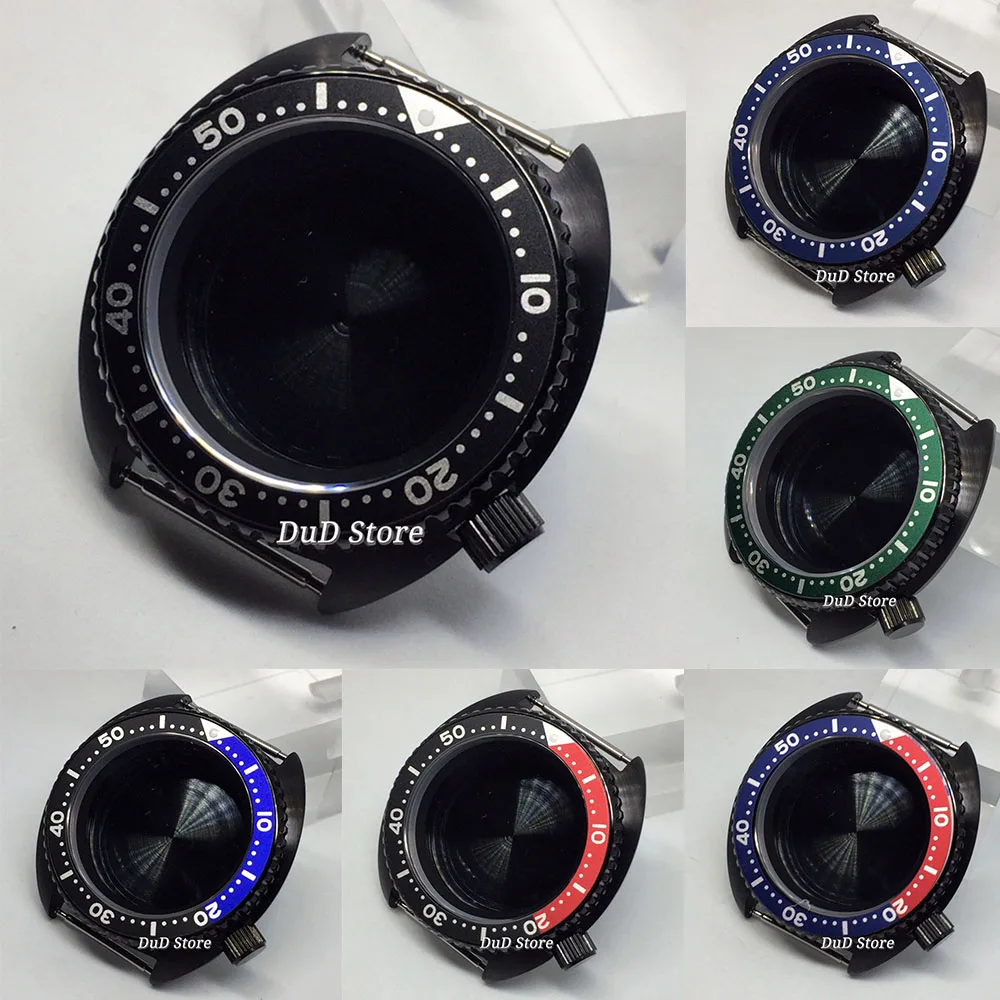 

BLIGER New 45mm Black PVD stainless steel Case sapphire glass fit NH35 NH36 Automatic Movement Men's Watch Parts