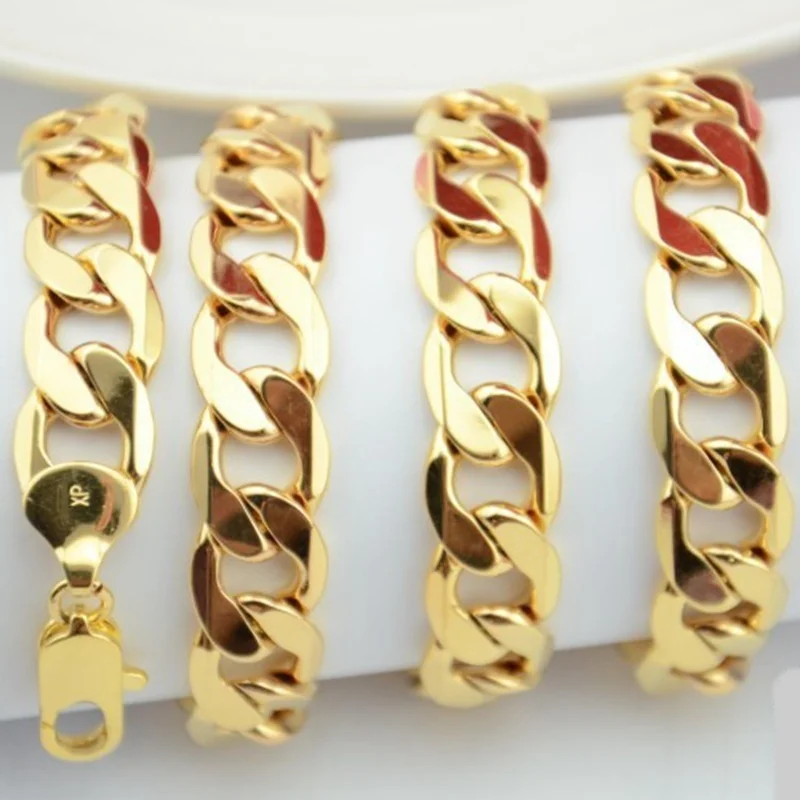 

Тяжелая цепочка для мужчин, желтое золотое ожерелье, 24 дюйма