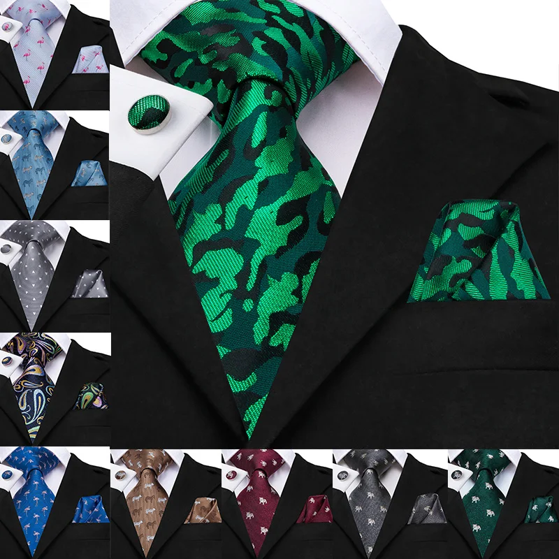 Мужские галстуки с зеленым принтом из 100% шелка высоким воротником розовые для