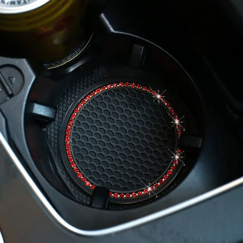 

Car Water Cup Bottle Holder Anti-slip Mat Pad Rhinestone Silica Gel Non-slip Car Mat for Mini Cooper for Alfa Romeo Car Interior