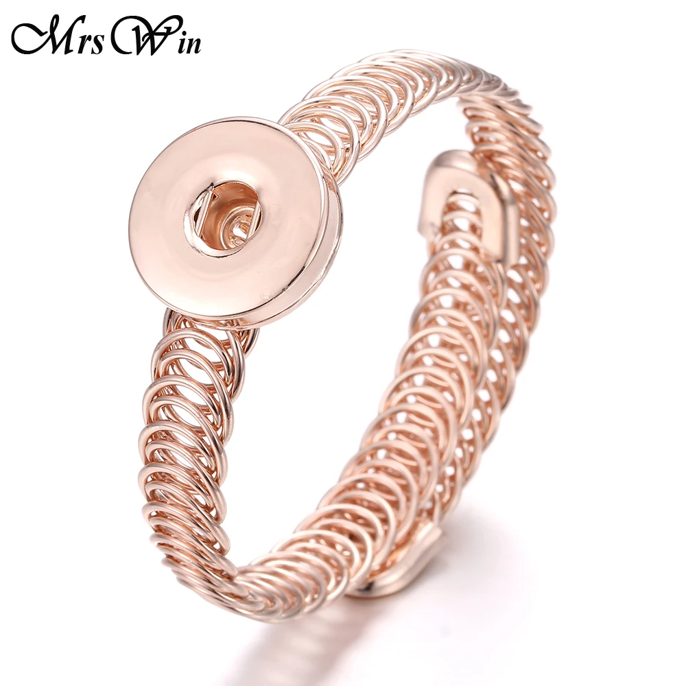 Новинка 18 мм металлическая кнопка регулируемый браслет на запястье размер