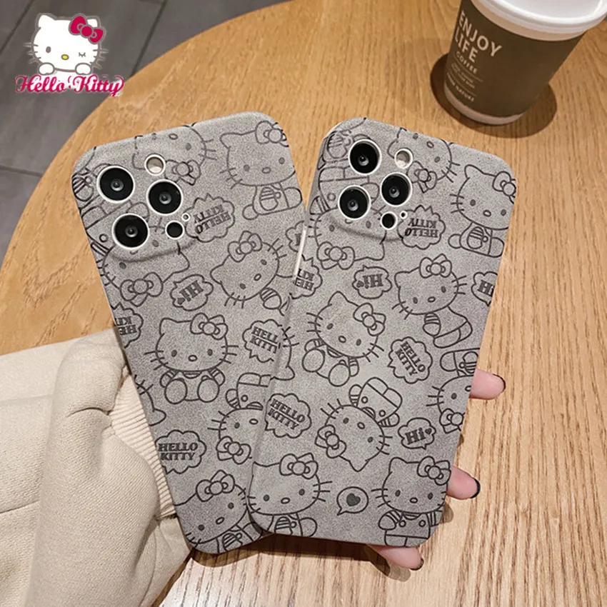 Мягкие чехлы Hello Kitty с рисунком кавайного кота для iPhone 13 12 11 Pro Max Apple 7 8 Plus X XR |