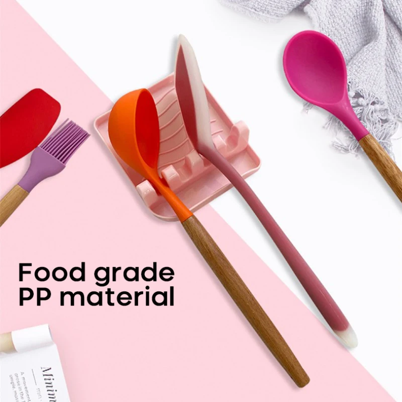

Plastic Spatula Rack Spoon Fork Holders Non-slip Shovel Pad Kitchenware Organizer Pot Cover Cutlery Rest Kitchen Accessories