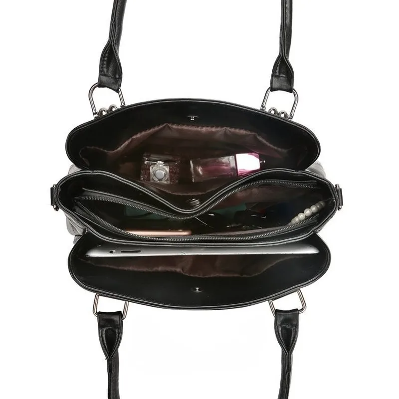 

2019 New Real Leather Bag Single Shoulder Messenger Bag Black Leisure Handbag