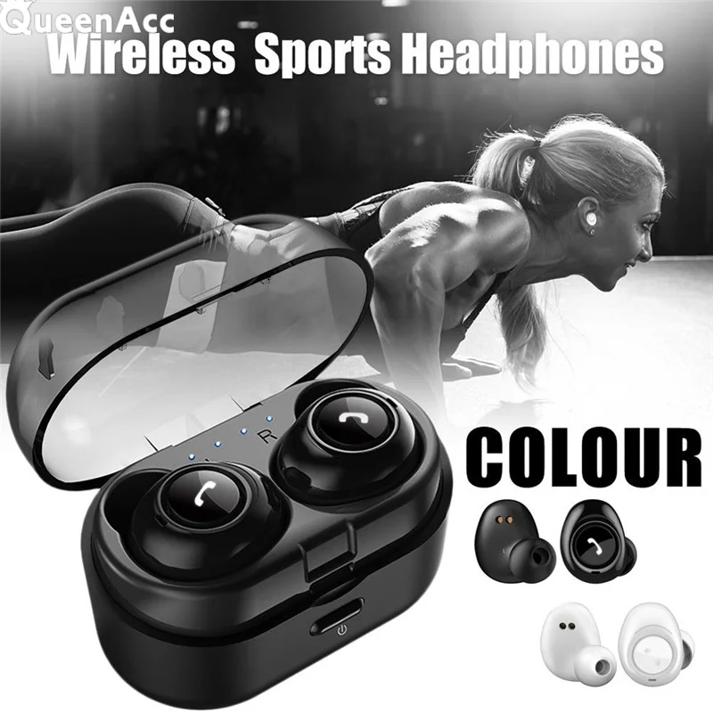

QueenAcc NEW TWS Bluetooth 5.0 Earphones Wireless Headphones Sports Earbuds Gaming Headset Smart Noise Cancelling For Smartphone