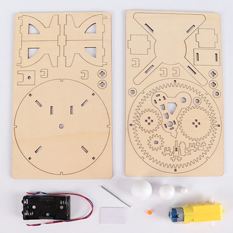 

Wooden Electric Space Instrument Assembled Model DIY Kids Assembling Toy Science