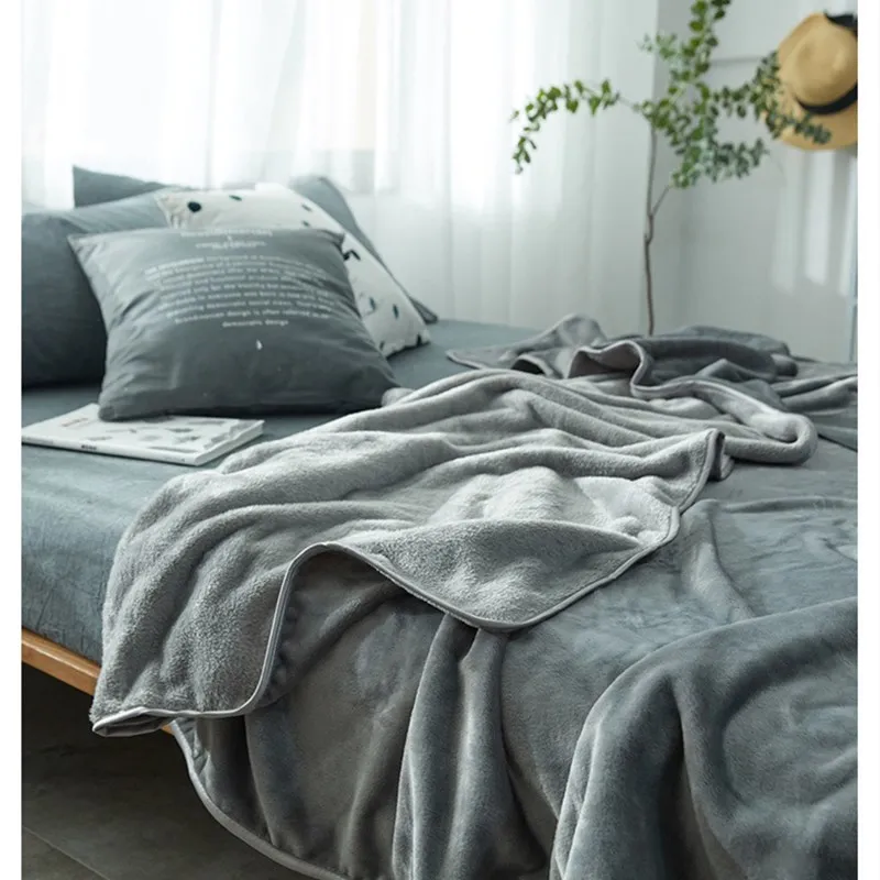 Домашние одноцветные покрывала шерпа зимние теплые Утяжеленные офисные