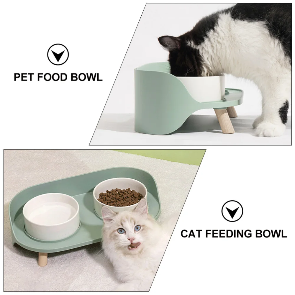 

1PC Ceramic Cat Bowl Protective Cervical Spine Cat Bowl Pet Bowl (Mint Green)