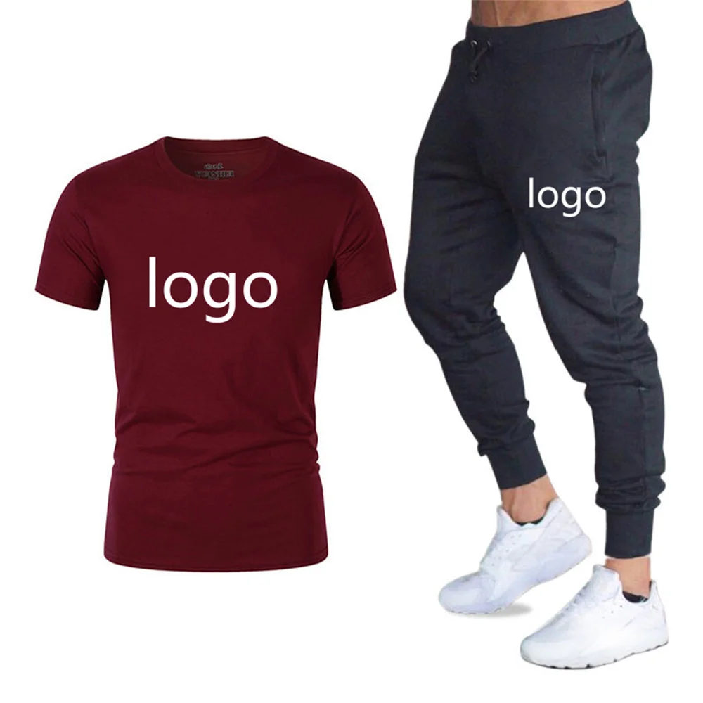 

Fashion casual men's suit track suit summer men's suit two-piece T-shirt brand track suit men's T-shirt sports suit S-2XL