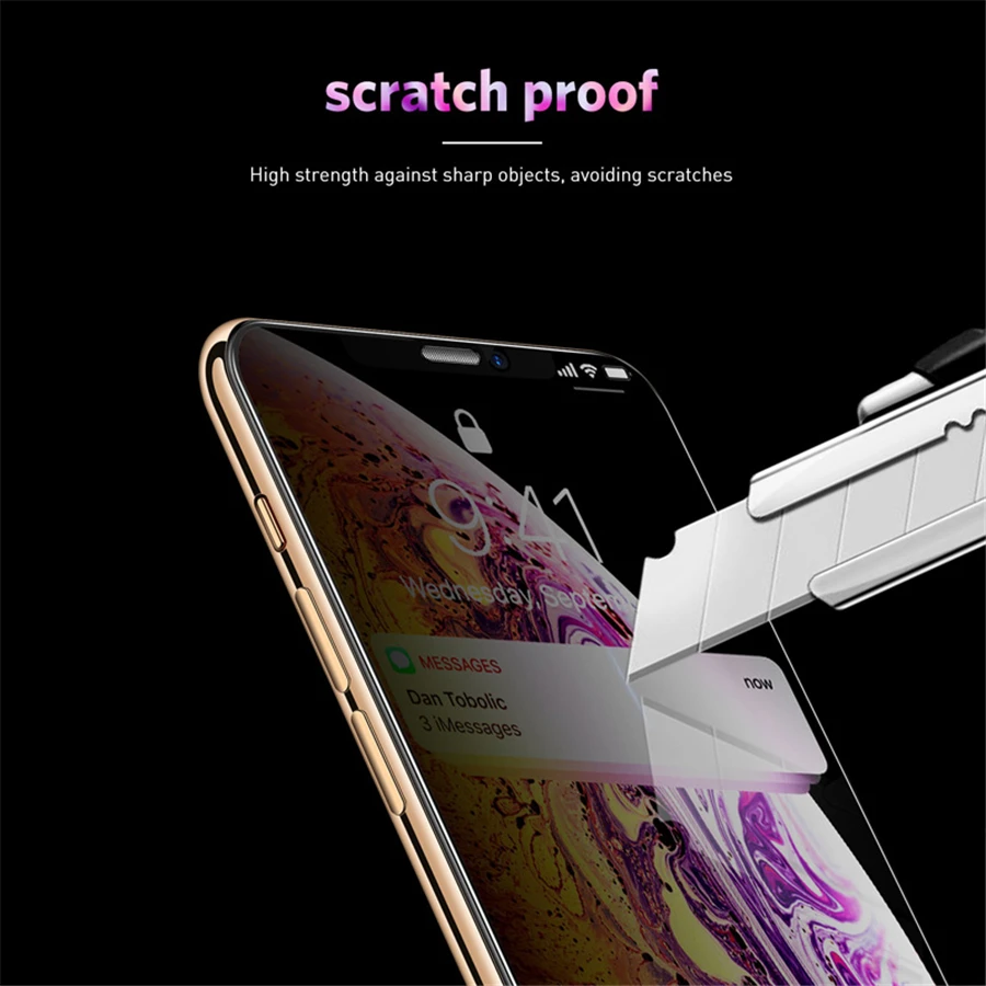 Антишпионское стекло для iPhone X, XS, XSMax, XR, закаленное стекло 5D, полное покрытие, Защита экрана для iPhone 7, 7 Plus, 6, 6S Plus, пленка