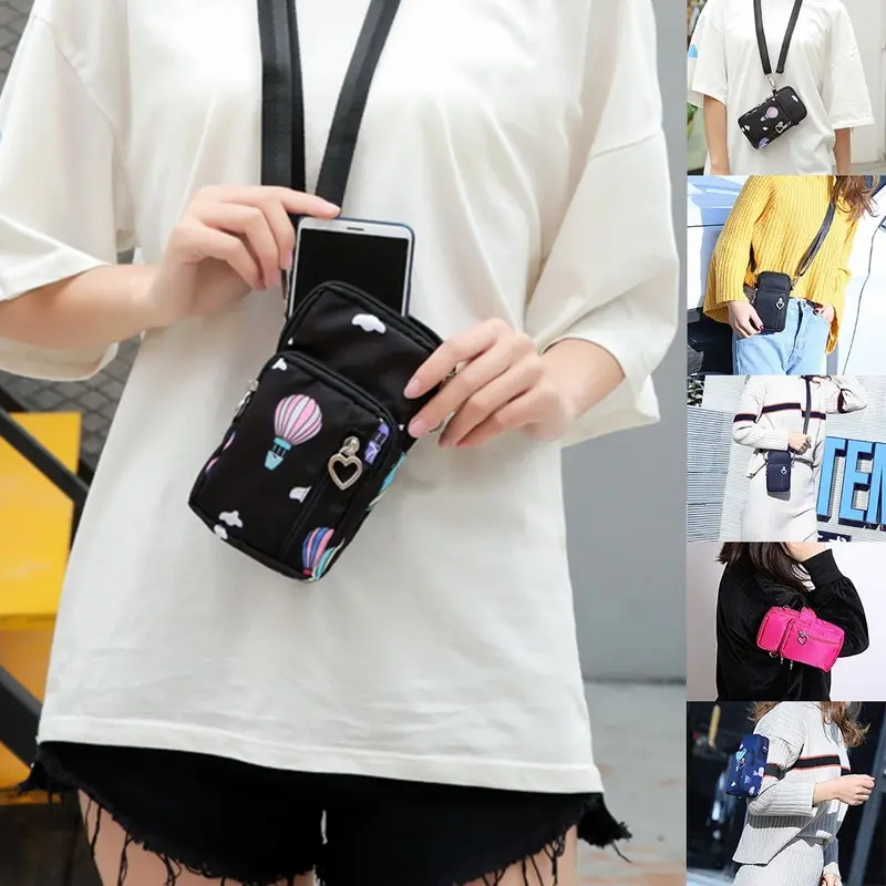 MoneRffi женская спортивная мини сумка мессенджер для мобильного телефона кошелек