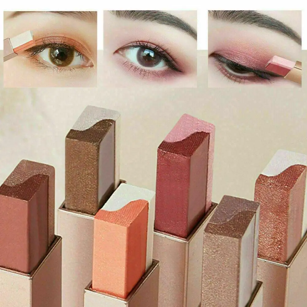

Six Colors Lazy Double Color Eyeshadow Two-tone Lazy Eye Shadow Stick Natural Gradation Waterproof Long-lasting Eye Makeup Tool
