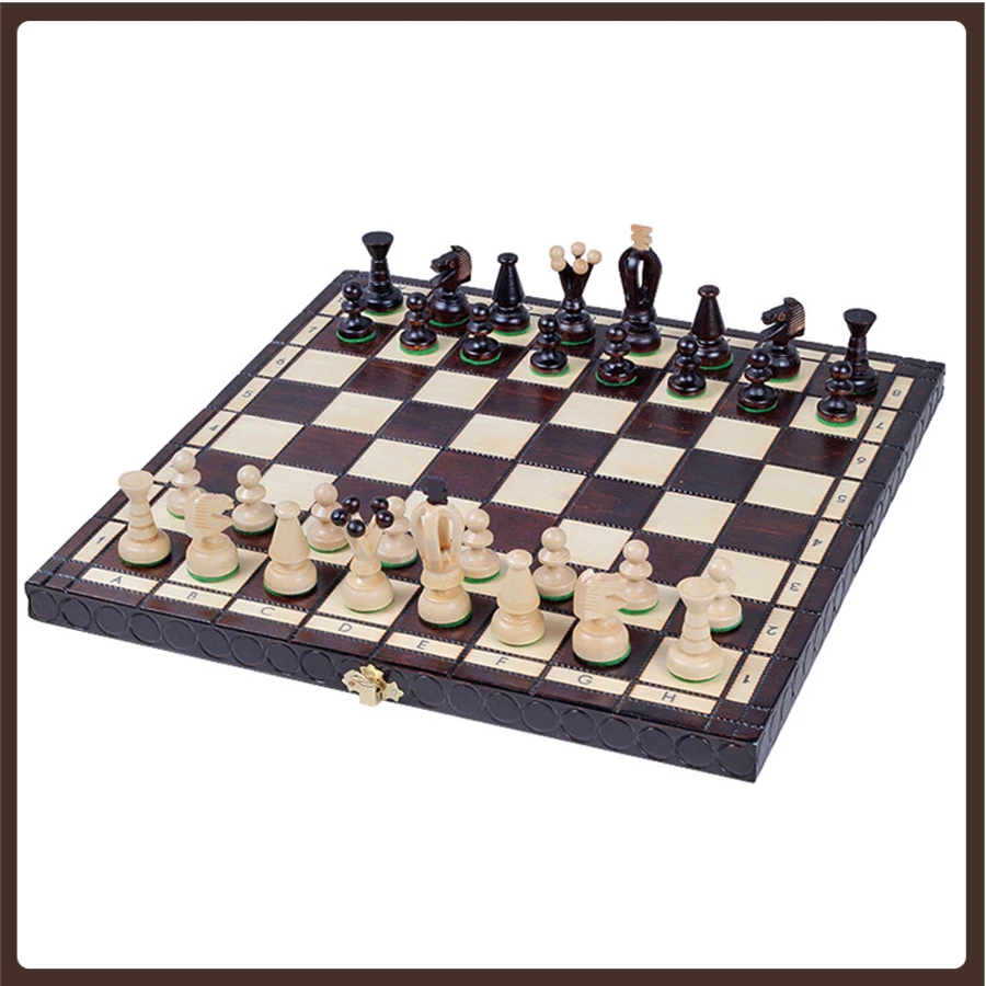 

Luxury International Chess Set Tournament Wooden Foldable Art Design Figures Retro Classic Table Games Ajedrez Educational Toys