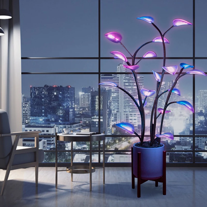 

Magical Interior Decorations Lights LED Houseplant Lamp USB Programmable Night Light Changeable Color Plant Magic Lamps for Home