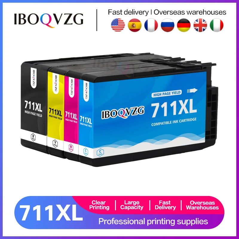 1Set 4 Color Full Compatible for HP 711 XL CZ133A CZ130A CZ131A Replacement Ink Cartridges HP711 DesignJet T520 T120 Printer - купить по