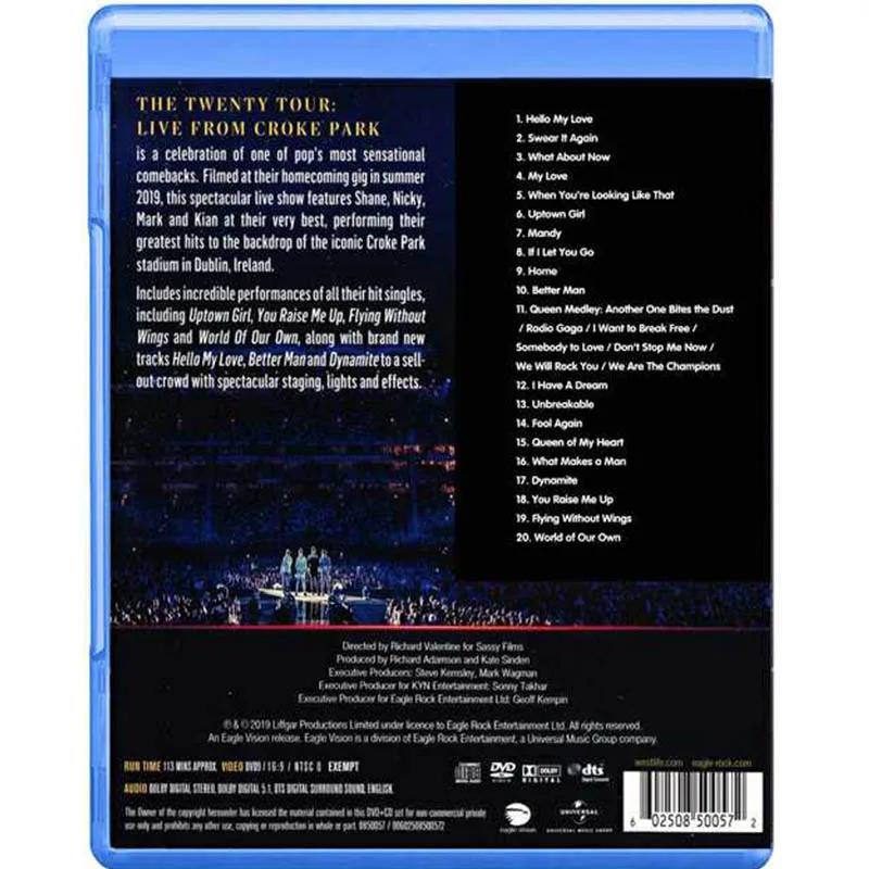 Набор дисков Blu-Ray с DVD-диском WESTLIFE Ирландия мужская группа певец концерт в прямом