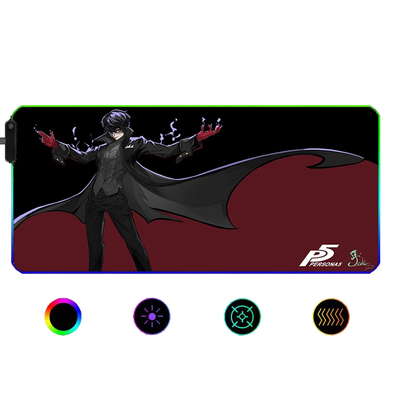 

persona 5 RGB Keyboard Mousepad Computer Gaming XL Mouse Pad Speed Large Accessories Mouse Mats Office Desk Protector Desktop