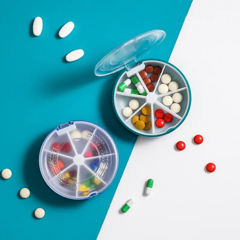 

1Pcs Pill Case Travel Round 7 Days Weekly Medicine Box Tablet Holder Storage Organizer Container Case Pill Box Splitters