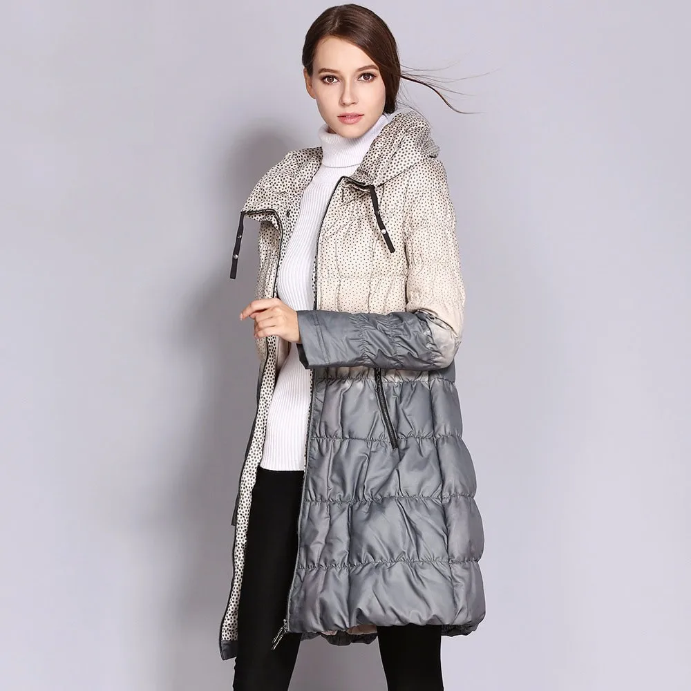 

Yzeqi New Fashion Women's Winter 2020 Down Coat Female Parka Long Duck Down Padded Jacket A-line High Quality Women Clothing