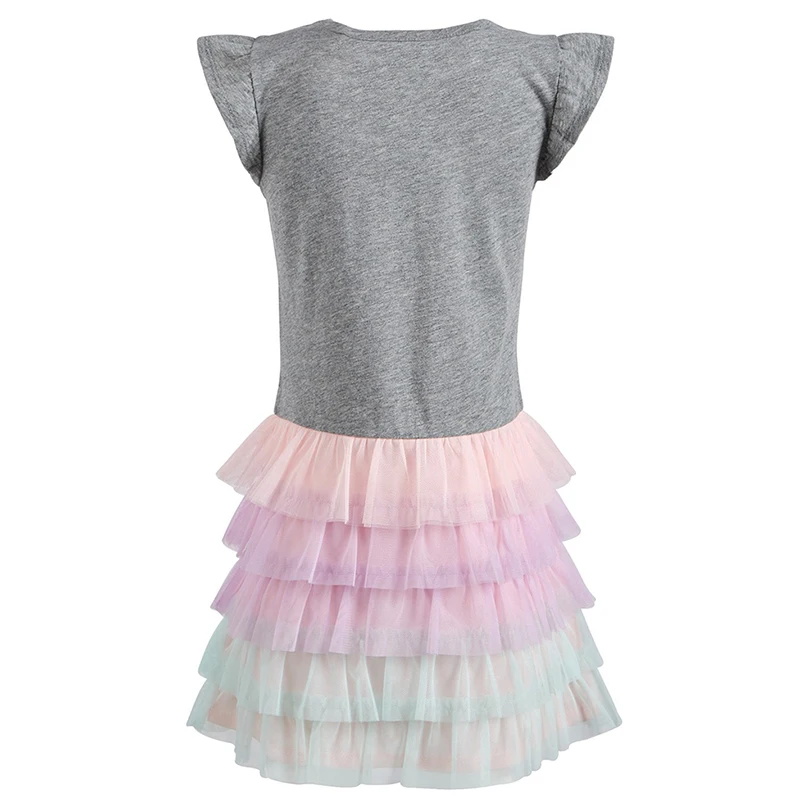 Детское платье с ярким графическим принтом и оборками в несколько рядов | Детская