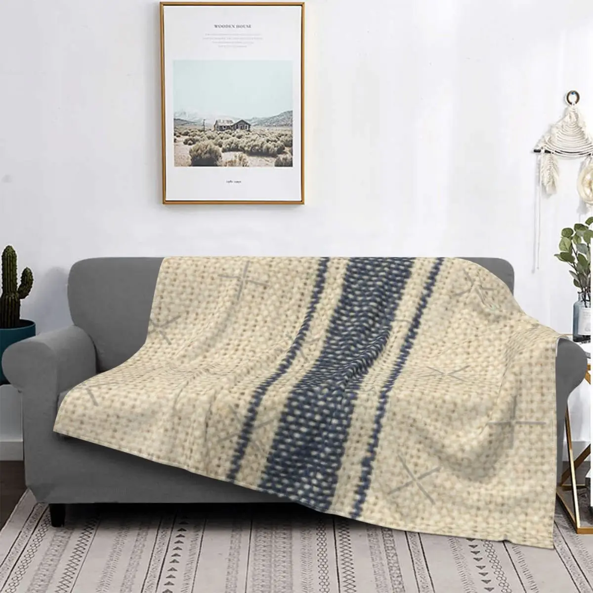 

Vintage Farmhouse Grain Sack Blanket Bedspread Bed Plaid Bed Plaid Bed Blanket Picnic Blanket Summer Bedspread