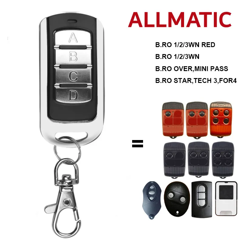 

V15.0 Garage Remote Control For ALLMATIC BROWN, BROWN RED, PASS, MINIFASS, TECH3, FOR4 433MHz Transmitter Rolling Coce Command