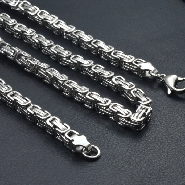 

Mens Boys Byzantine Box Stainless Steel Necklace Chain Gift Promotion Jewelry