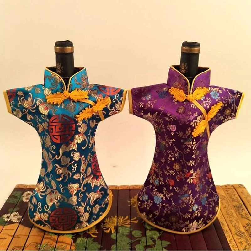 Рождественские Чехлы для бутылок в китайском стиле 100 шт. 750 мл украшения стола