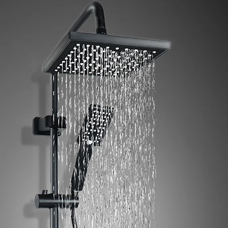 Bathroom Shower Faucet Set Matte Black Rain Bath Wall Mounted Bathtub Hot And Cold Systems Mixer Tap | Обустройство дома