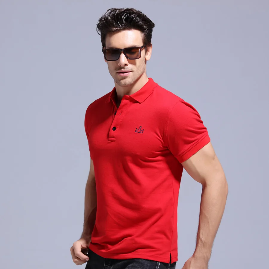 Мужская Повседневная рубашка поло с вышивкой и коротким рукавом мужские