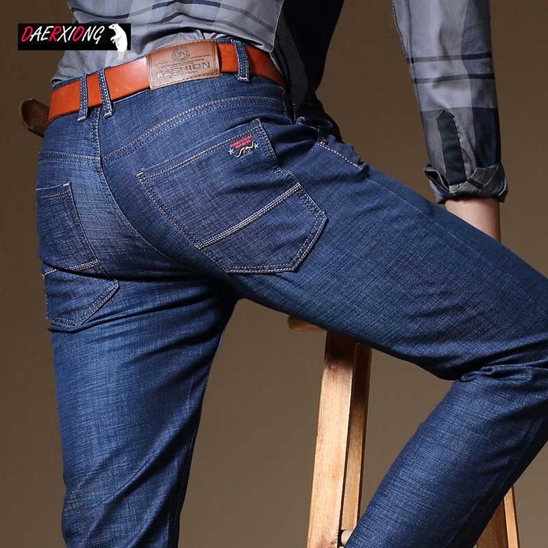 2019 мужские джинсы деловые повседневные среднего возраста большие размеры дикие