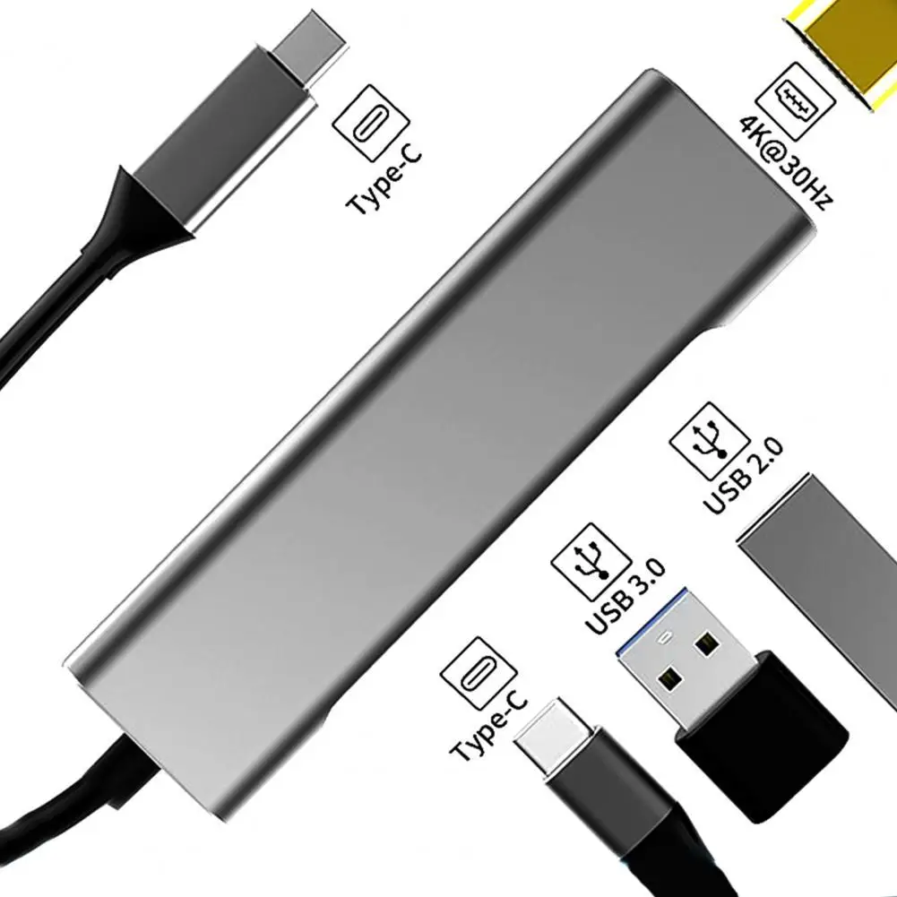 

Type C to Dual HDMI-Compatible USB 3.0 PD Converter 4 in 1 USB C Dock Station Hub 4K Adapter Cable For Phone Macbook Laptop TV