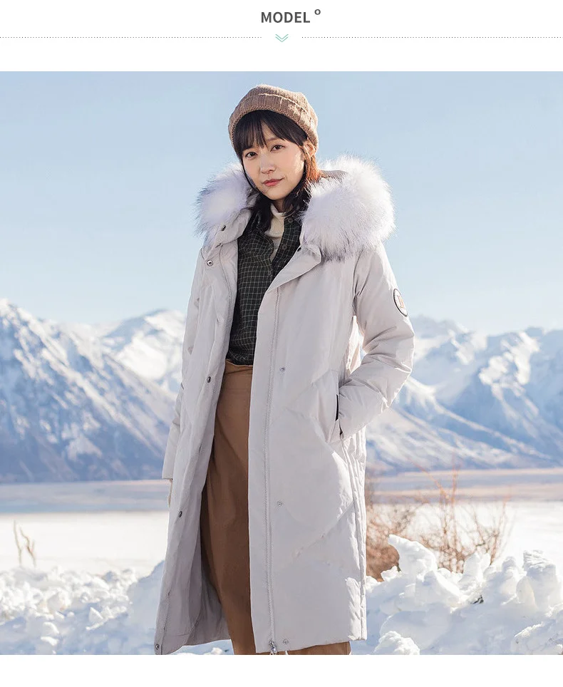 INMAN Winter New Arrival Embroidery Hooded Solid Warm Women Long Down Coat