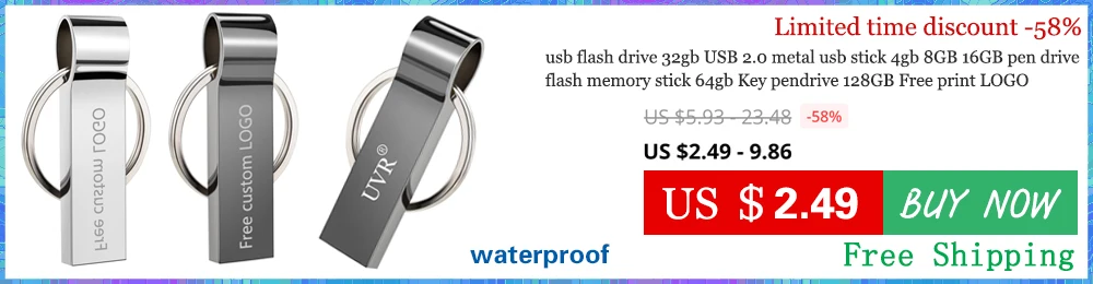 High Speed Metal USB Flash Drive 32GB pendrive 128GB 64GB 16GB 8GB pen drive 2.0 flash Memory stick Key cle usb Free Custom Logo