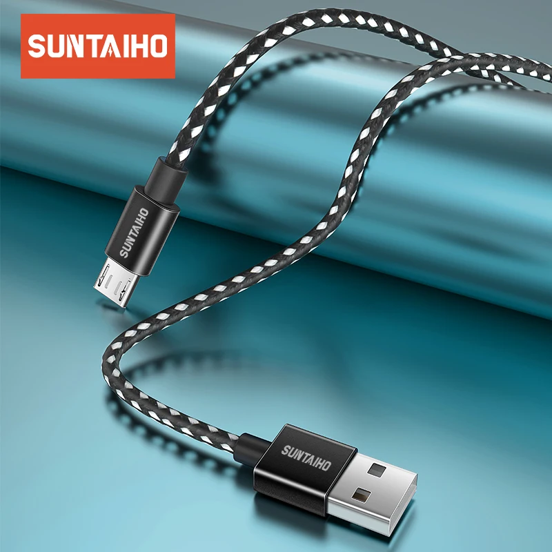 Микро USB кабель 2.4A нейлоновый быстрой зарядки для передачи данных Hua Wei Samsung Xiaomi